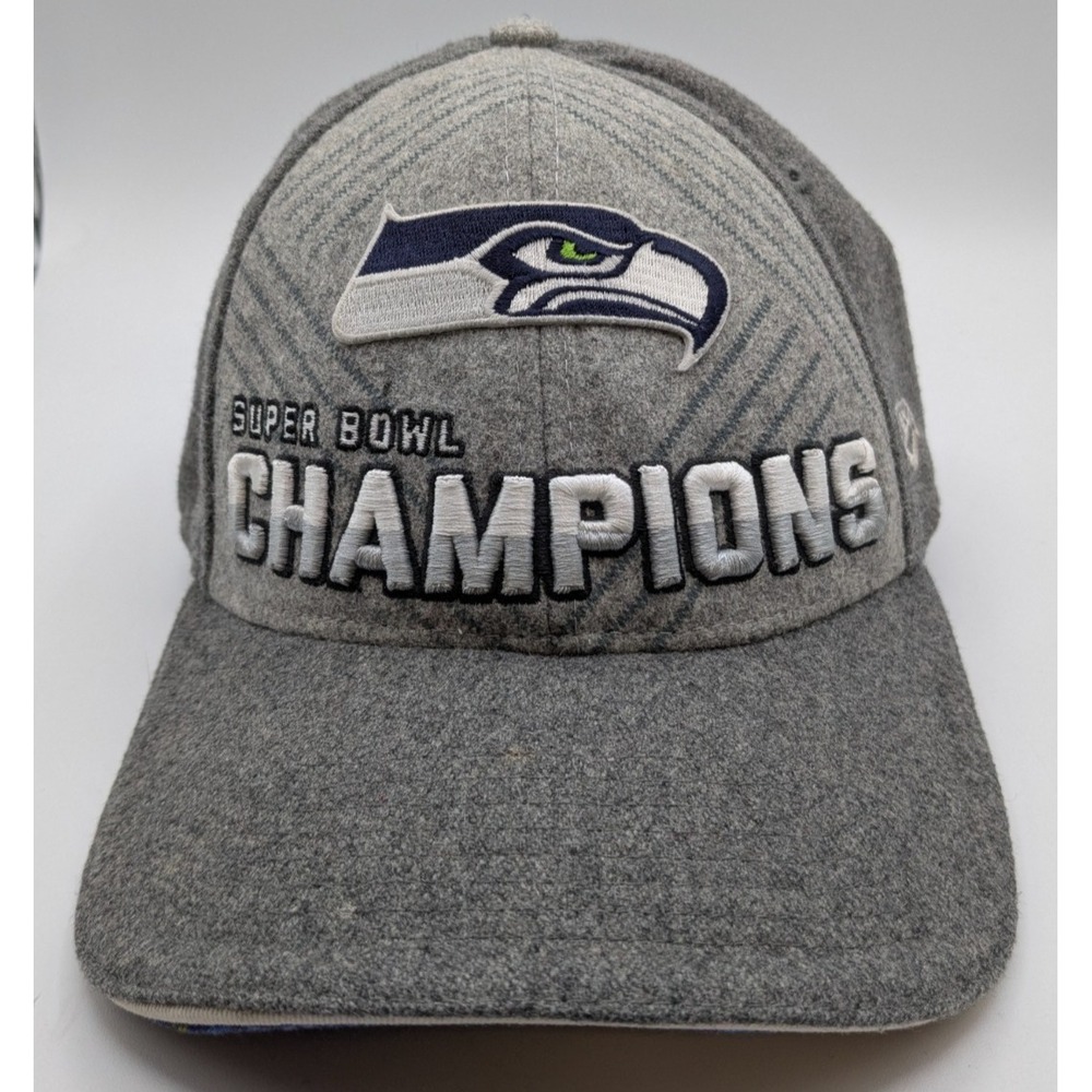 Seattle Seahawks Hat Cap Strap Back Gray NFL Super Bowl Football New Era Mens